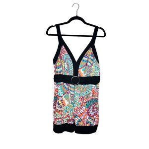 Vintage Erica Simone Babydoll Top Plus Size‎ 14-16 Y2K Floral Multicolor